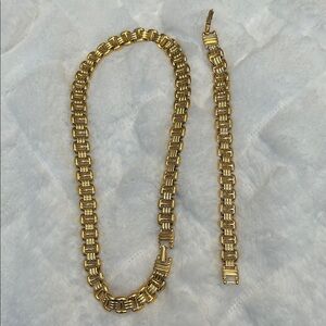 Napier Gold-Tone Necklace and Bracelet Set